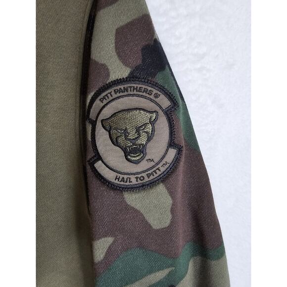 Nike Pitt Panthers Green And Camo Mens Medium Swoosh‎ Logo U.S Flag Sweatshirt - Picture 3 of 9